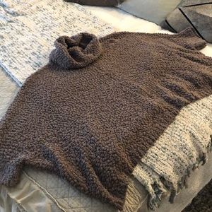 oversized fuzzy turtleneck sweater